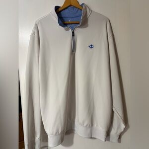 Men's White Fairway Green XXL Quarter-Zip Sweater